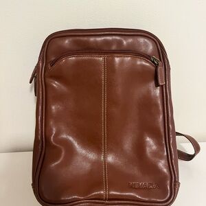 Brown leather backpack